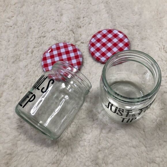 🆕 Q tip / Cotton balls Gingham Contairer Jar - Picture 3 of 5